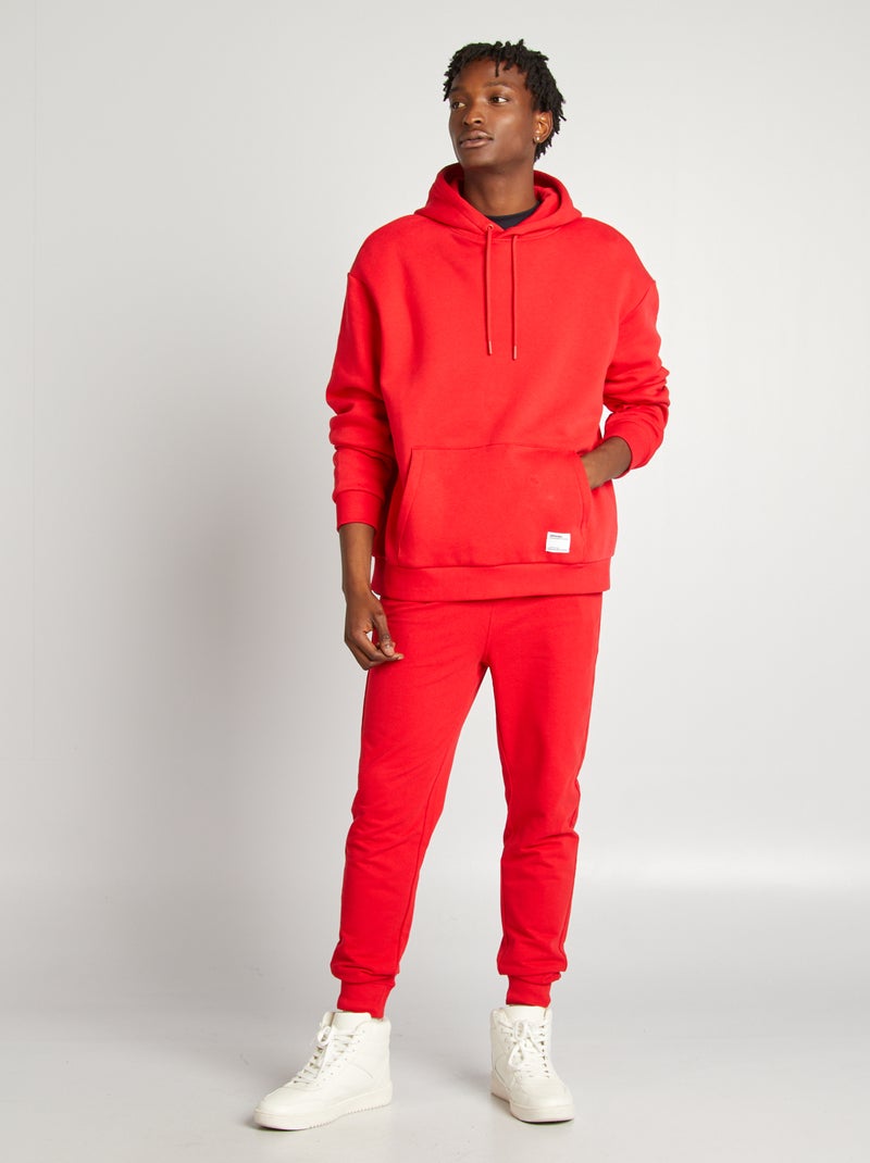 Sweat en molleton à capuche Rouge - Kiabi