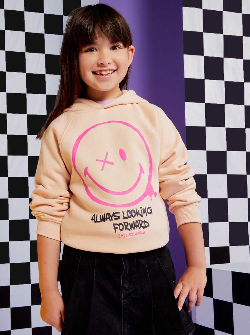 Sweat en molleton à capuche 'SmileyWorld' Beige - Kiabi