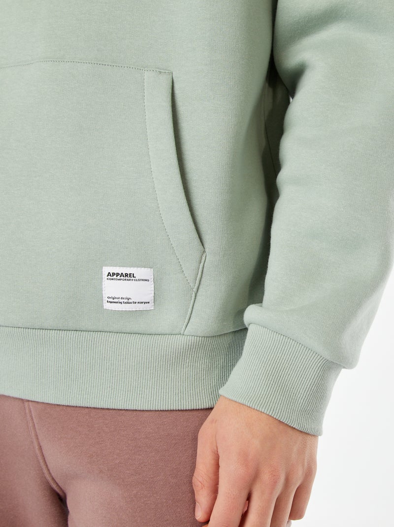 Sweat en molleton à capuche Vert - Kiabi