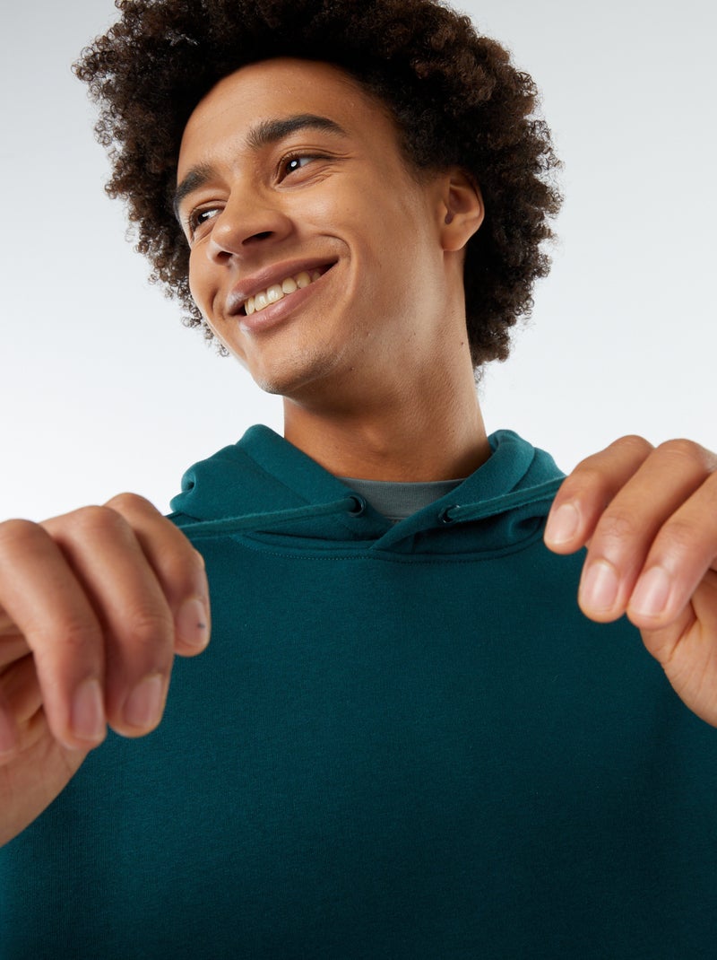 Sweat en molleton à capuche Vert - Kiabi