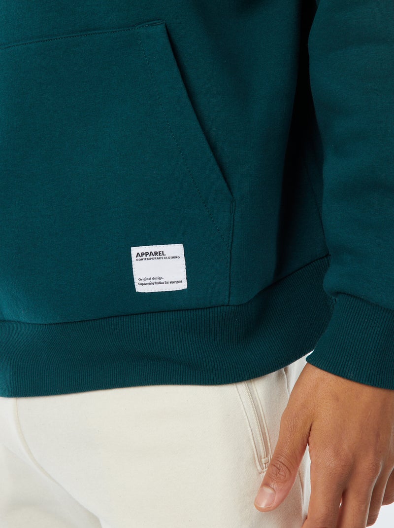 Sweat en molleton à capuche Vert - Kiabi