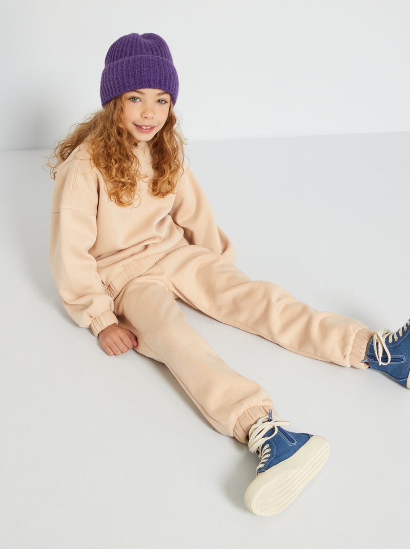 Sweat en molleton à col rond - Mixte Beige - Kiabi