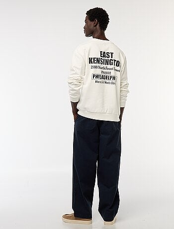 Sweat en molleton à col rond avec un imprimé recto-verso