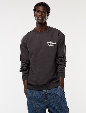 Sweat en molleton à col rond avec un imprimé recto-verso