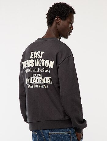 Sweat en molleton à col rond avec un imprimé recto-verso