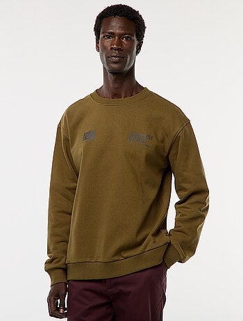 Sweat en molleton à col rond avec un imprimé recto-verso