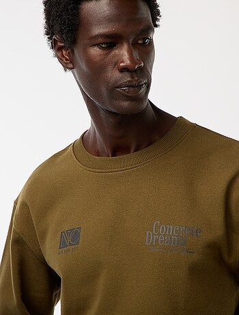 Sweat en molleton à col rond avec un imprimé recto-verso