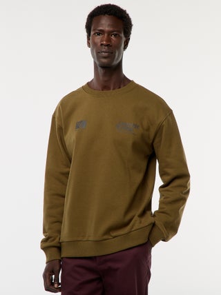 Sweat en molleton à col rond avec un imprimé recto-verso