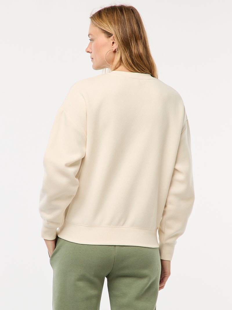 Sweat en molleton à message Blanc - Kiabi