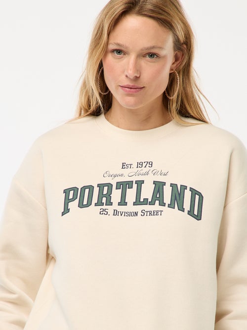 Sweat en molleton à message - Kiabi