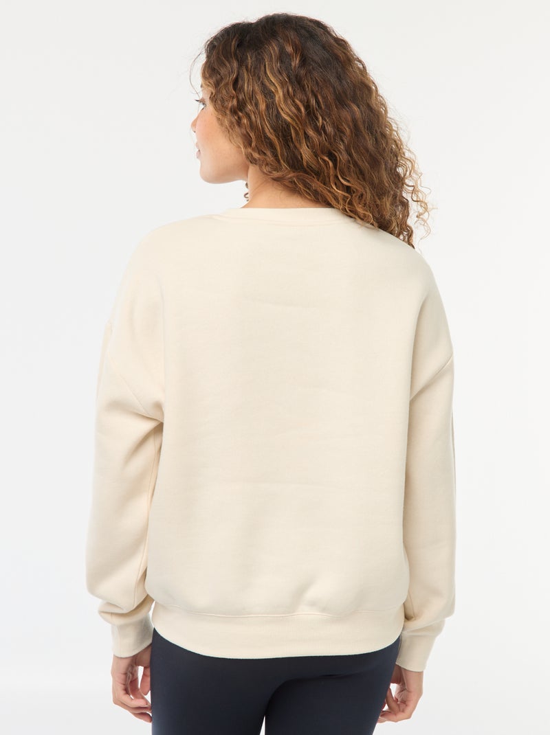 Sweat en molleton à message Blanc - Kiabi