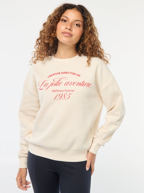 Sweat en molleton à message - Kiabi