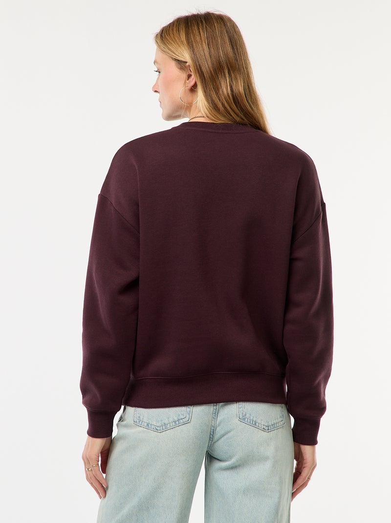 Sweat en molleton à message Bordeaux - Kiabi