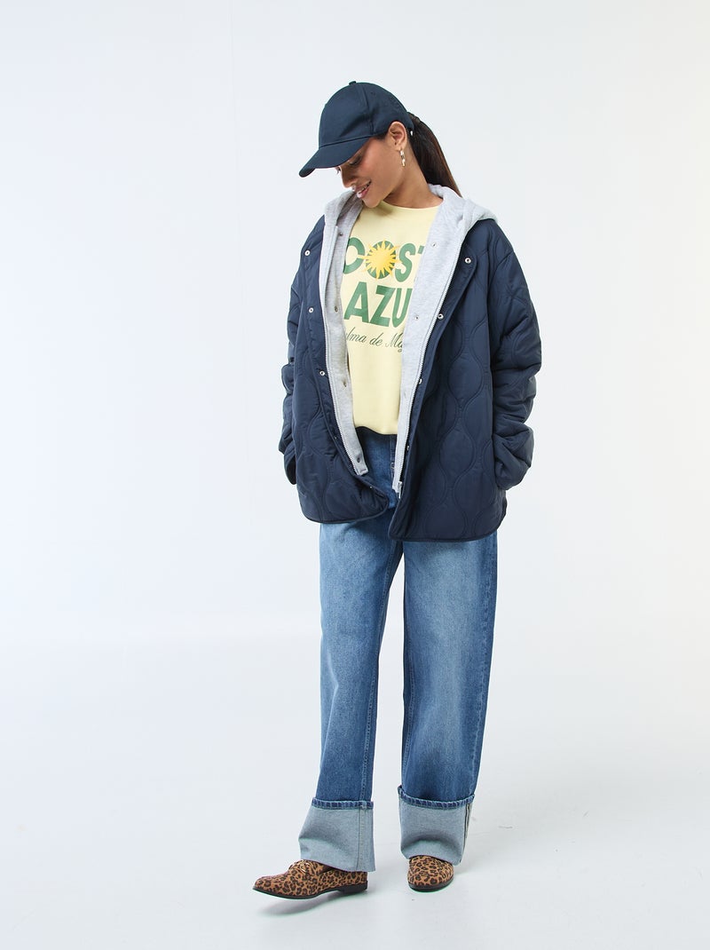 Sweat en molleton à message Jaune - Kiabi