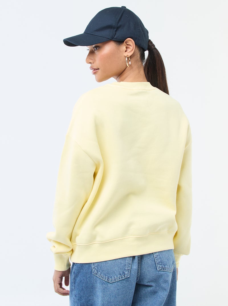 Sweat en molleton à message Jaune - Kiabi