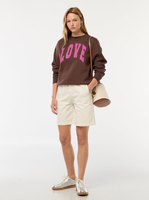 Sweat en molleton à message - Kiabi