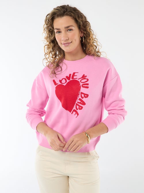 Sweat en molleton à message - Kiabi