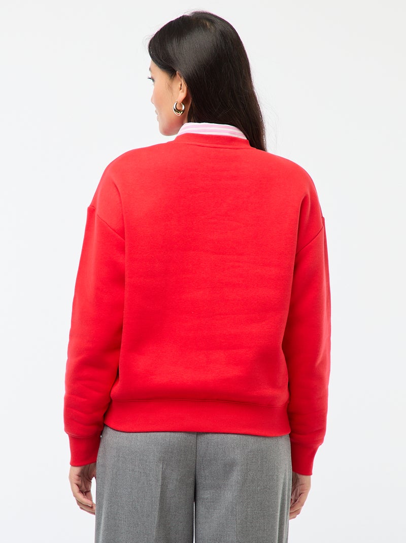 Sweat en molleton à message Rouge - Kiabi