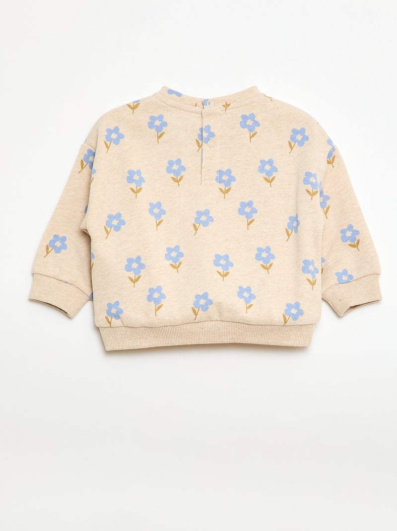Sweat en molleton à motif Beige - Kiabi