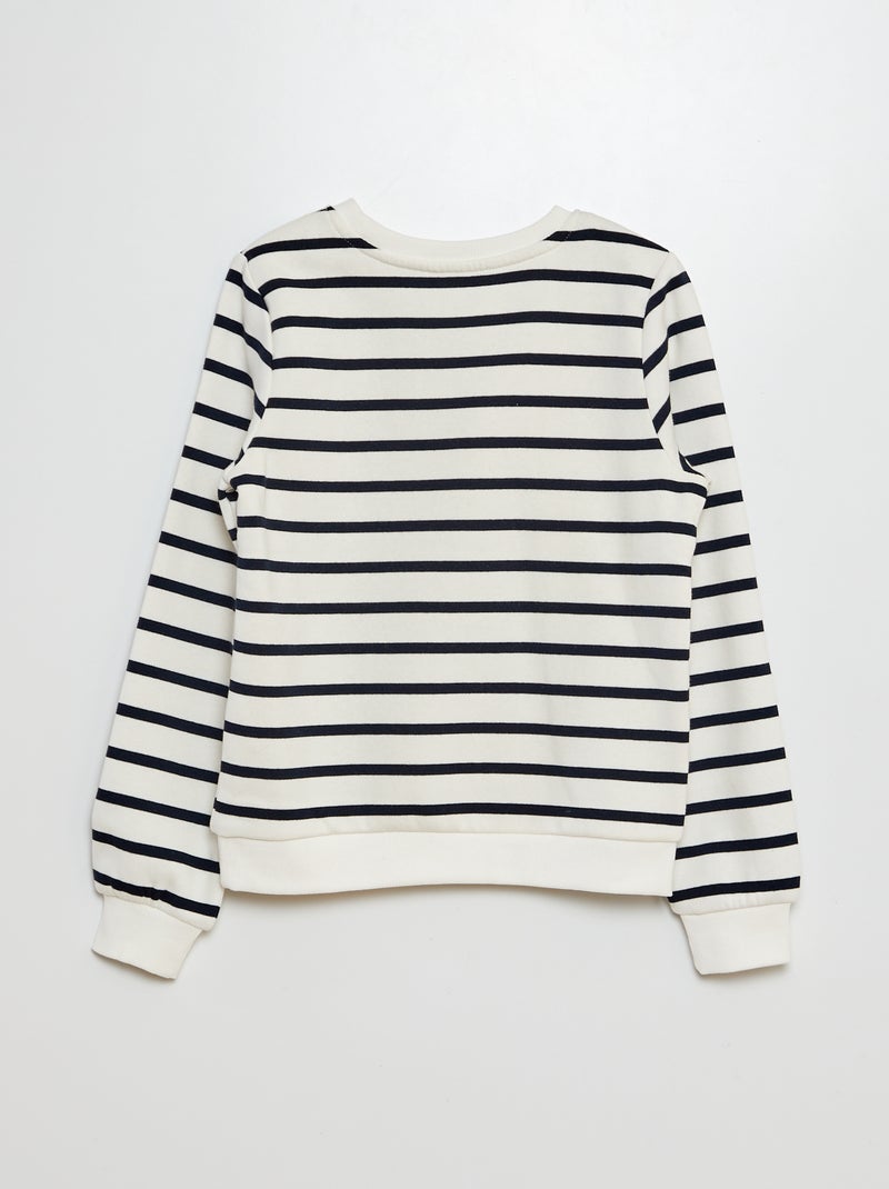 Sweat en molleton à motif Blanc/Marine - Kiabi
