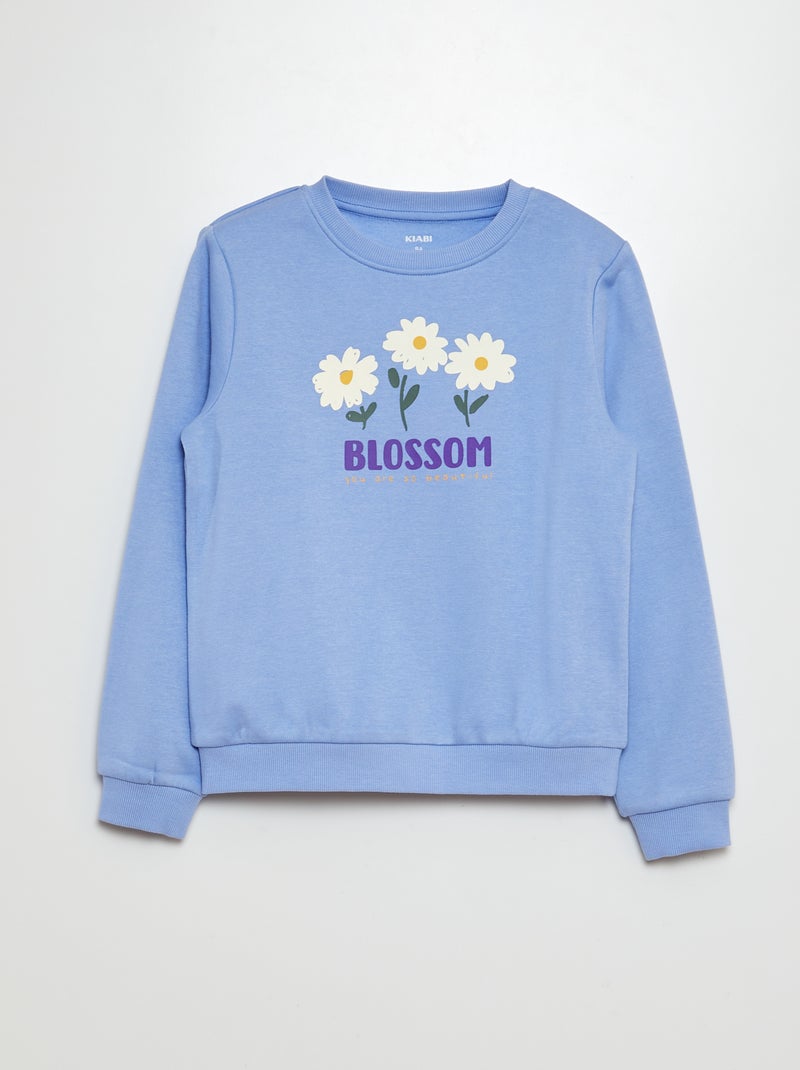 Sweat en molleton à motif Bleu - Kiabi