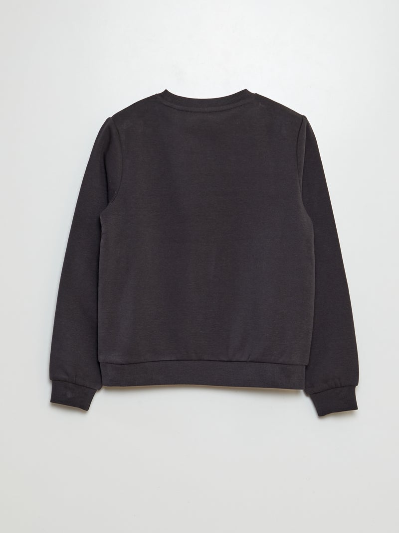 Sweat en molleton à motif Noir - Kiabi