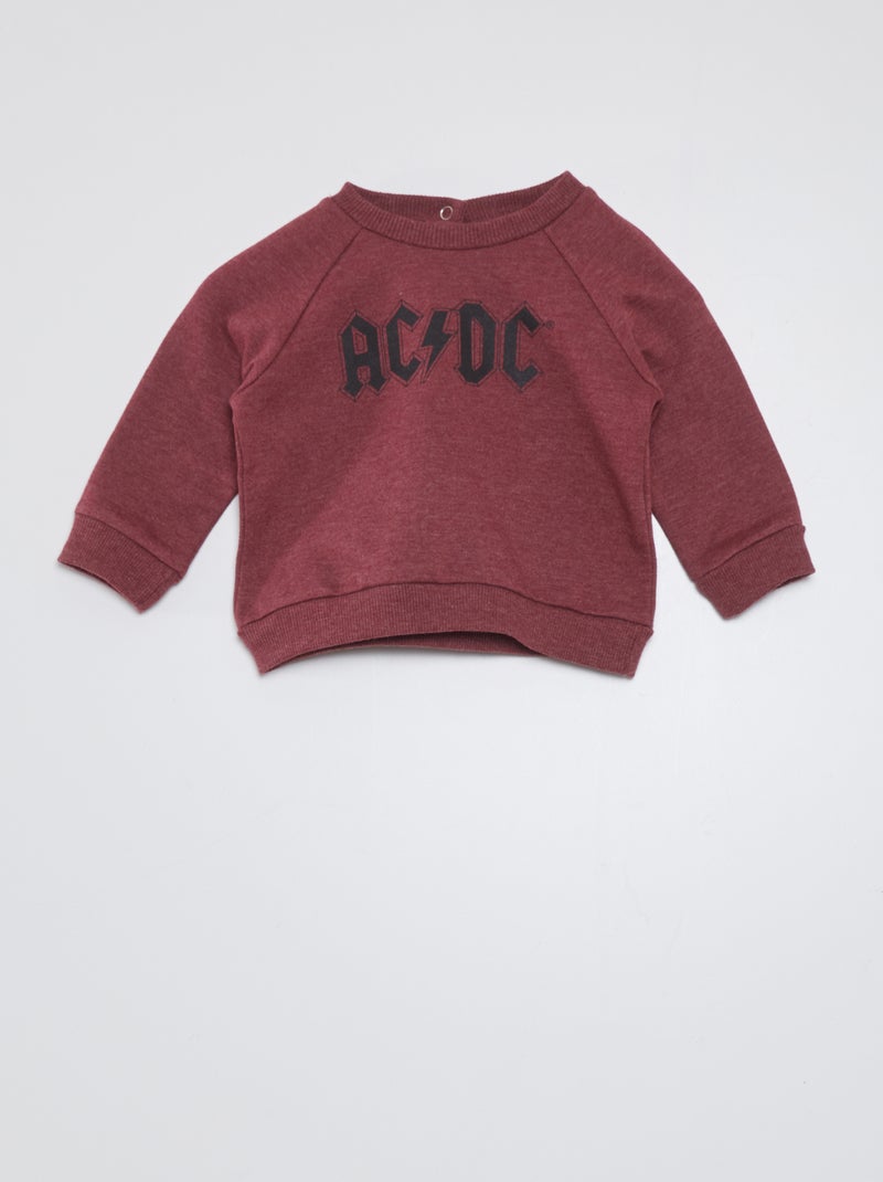 Sweat en molleton 'AC/DC' Rouge - Kiabi