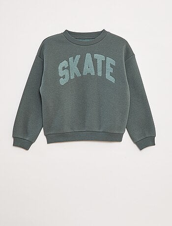 Sweat en molleton avec animation en maille bouclette