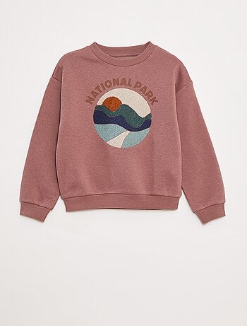 Sweat en molleton avec animation en maille bouclette