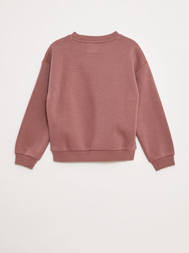 Sweat en molleton avec animation en maille bouclette Violet - Kiabi