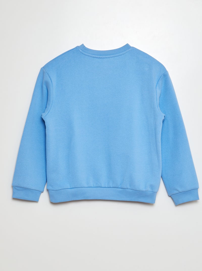 Sweat en molleton avec animation maille bouclette Bleu - Kiabi