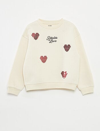 Sweat en molleton avec animation strass