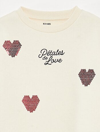 Sweat en molleton avec animation strass