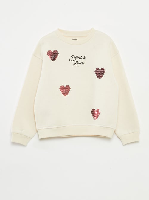 Sweat en molleton avec animation strass - Kiabi