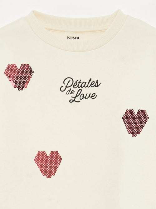 Sweat en molleton avec animation strass - Kiabi