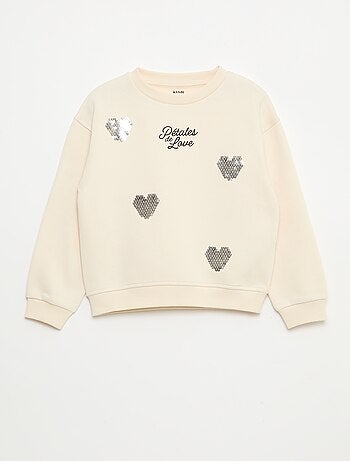 Sweat en molleton avec animation strass