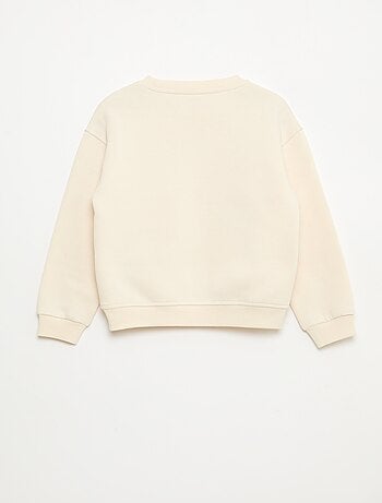 Sweat en molleton avec animation strass