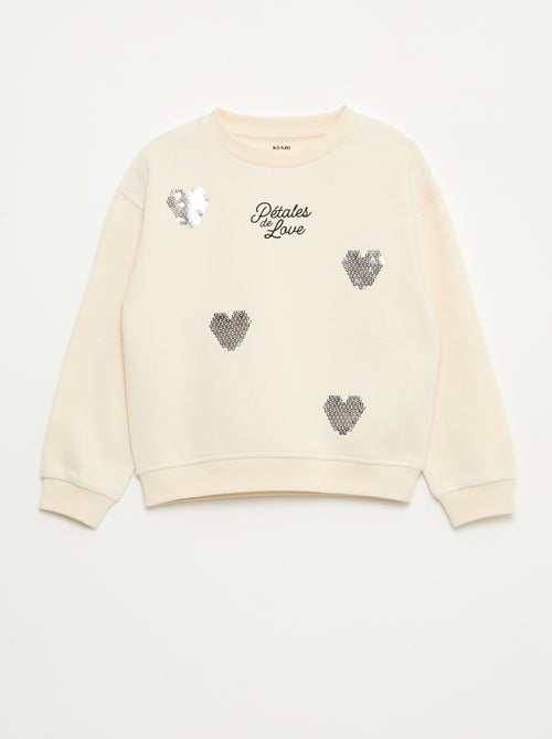 Sweat en molleton avec animation strass - Kiabi