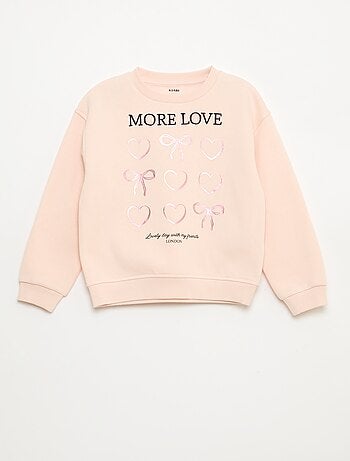 Sweat en molleton avec animation strass