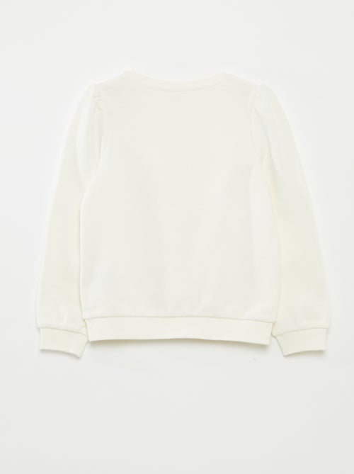 Sweat en molleton avec broderie et fronces aux épaules - Kiabi