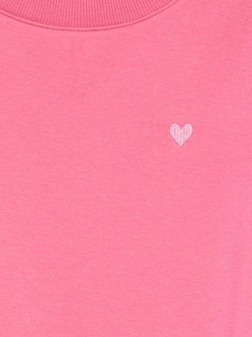 Sweat en molleton avec broderie et fronces aux épaules - Kiabi