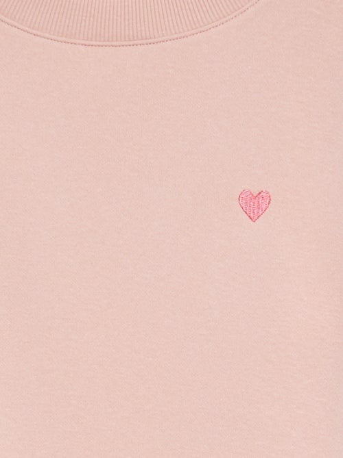 Sweat en molleton avec broderie et fronces aux épaules - Kiabi