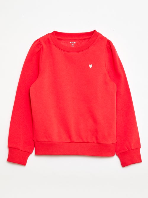 Sweat en molleton avec broderie et fronces aux épaules - Kiabi Sweat en molleton avec broderie et fronces aux épaules - Kiabi