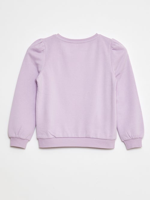 Sweat en molleton avec broderie et fronces aux épaules - Kiabi