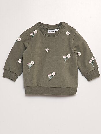 Sweat en molleton avec broderie florale