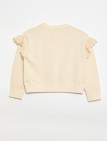 Sweat en molleton avec broderies anglaises
