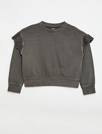 Sweat en molleton avec broderies anglaises