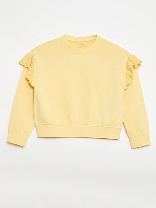 Sweat en molleton avec broderies anglaises - Kiabi Sweat en molleton avec broderies anglaises - Kiabi