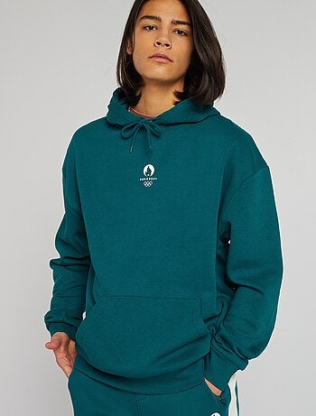 Paris 2024 Allez Les Bleus Mouth Graphic Crew Sweatshirt - Grey