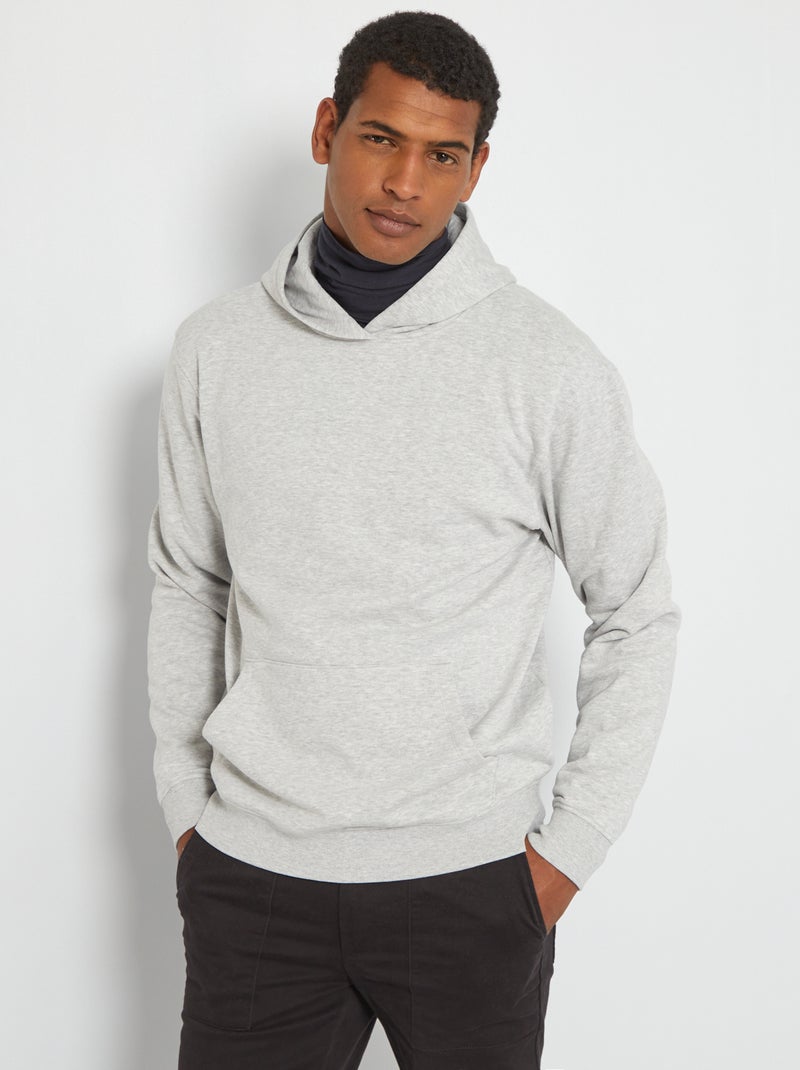 Sweat en molleton avec capuche Gris - Kiabi